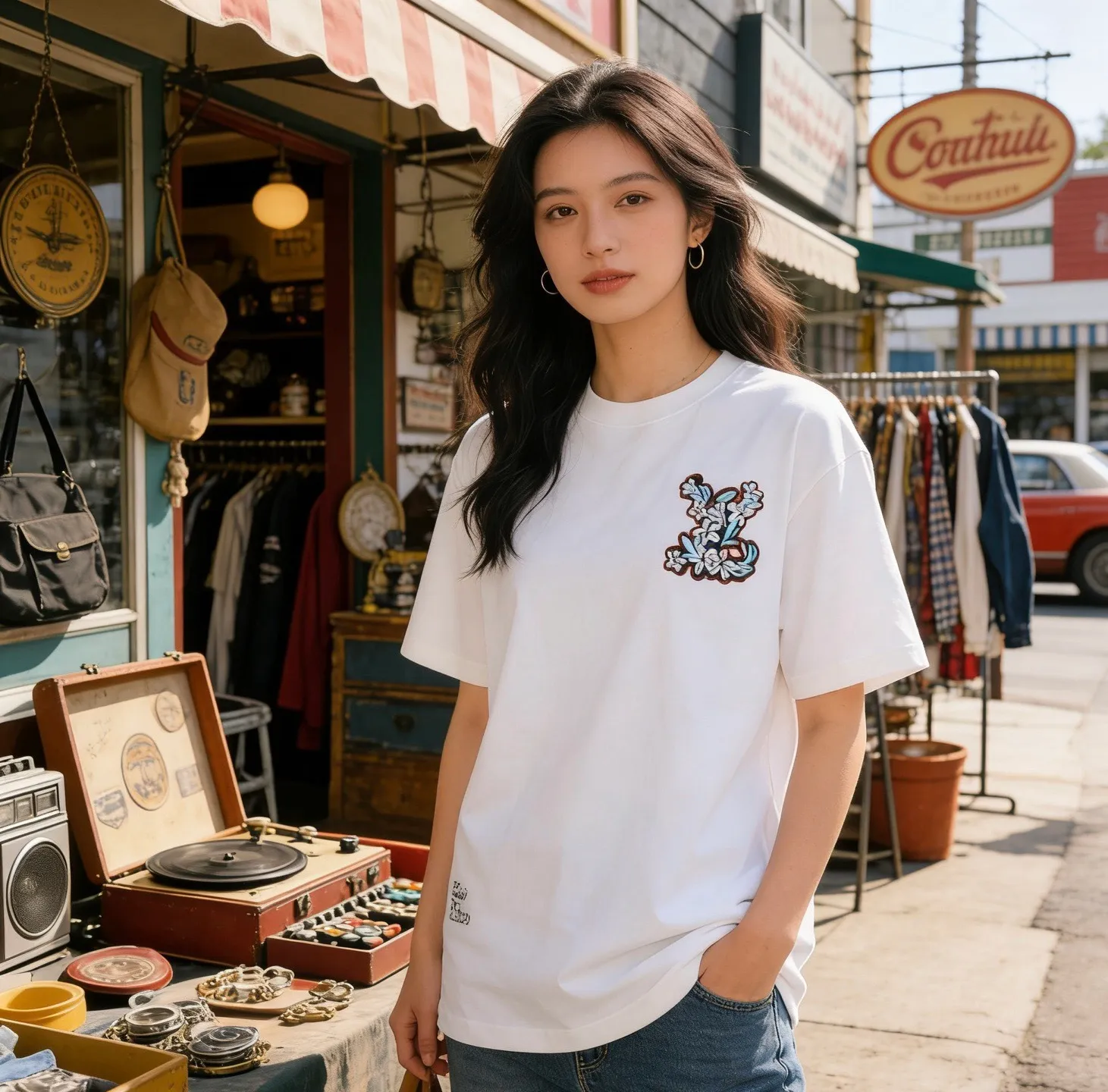 Louis Vuitton/Louis Vuitton floral embroidered short sleeves